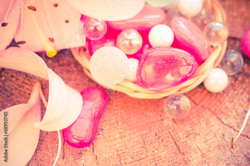 Photography Spa concept zen stones colored lily