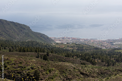 Photos View on coastline city at Tenerife island