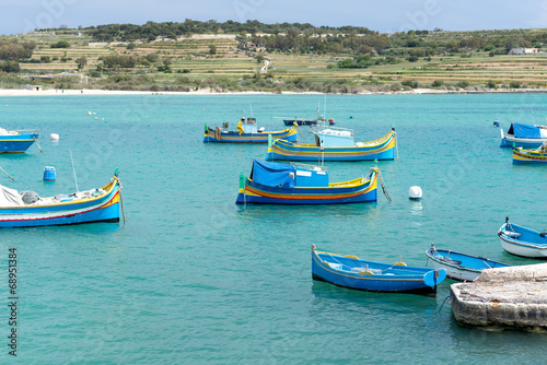 Colored fishing boats in Malta horizontal