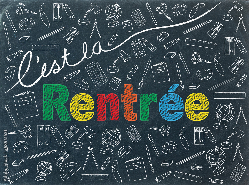 "C'EST LA RENTREE!" (vacances vive des classes scolaire) Stock
