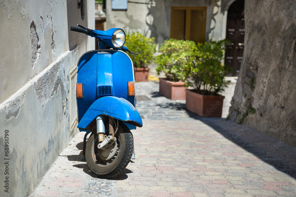 Retro blue scooter