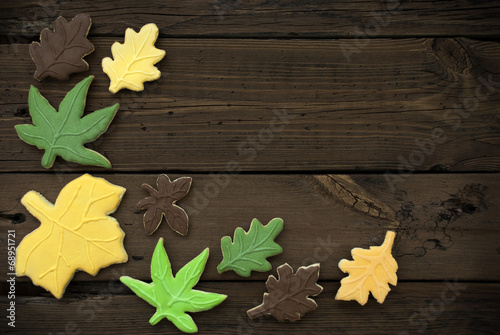 Autumn Cookies on Wooden Background II photo