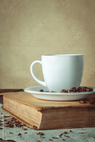 Vintage Still Life With Book And Cup