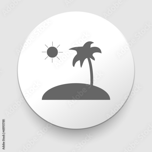 Tropical sea small island - Vector icon isolated