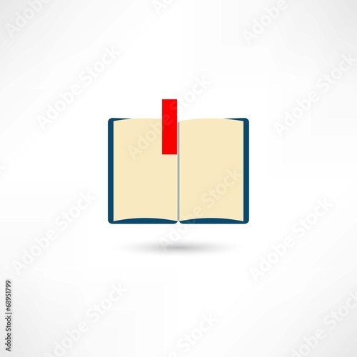 Open book with a bookmark