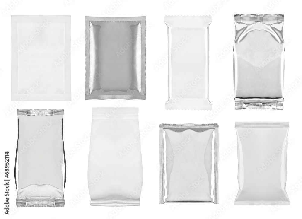 aluminum white bag package food template aluminum white bag package food template