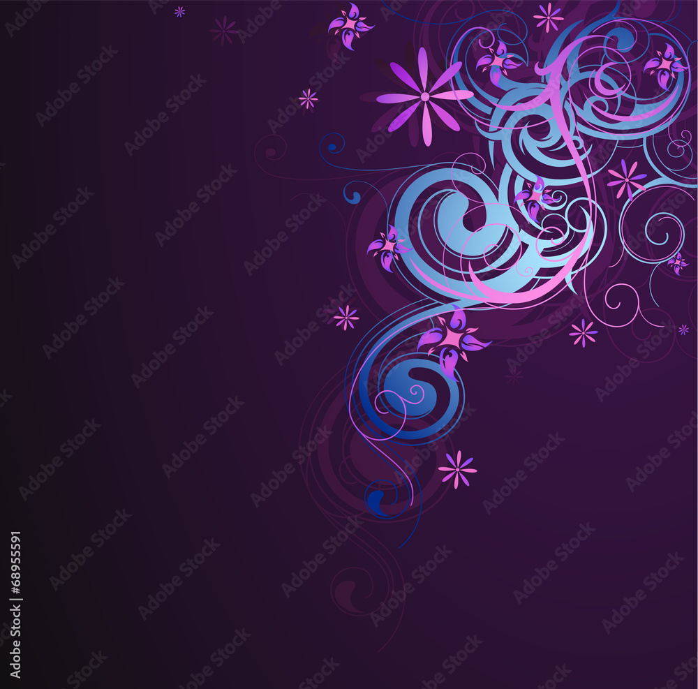 Decorative abstraction with floral elements Decorative abstraction with floral elements