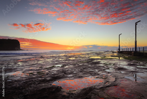 Mona Vale coastal seascape at sunrise photo