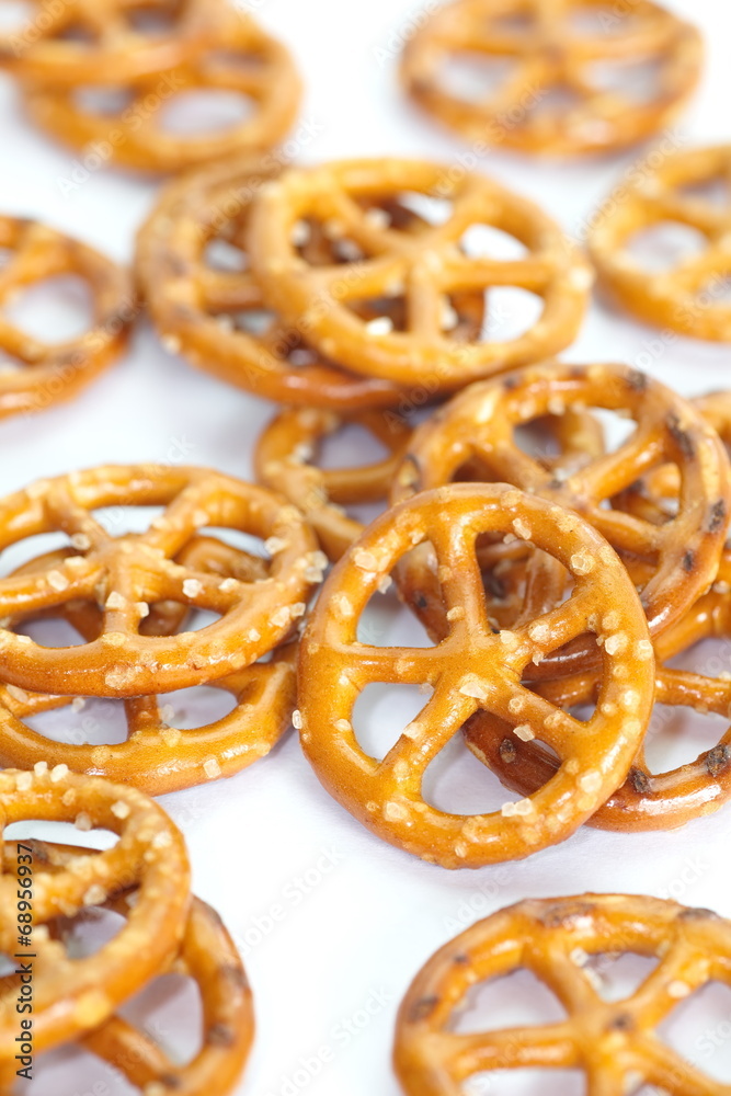 Close - up Baked bread pretzel snack