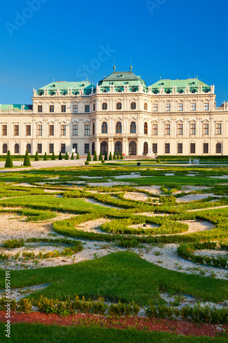 Belvedere Palace with a beautiful lawn