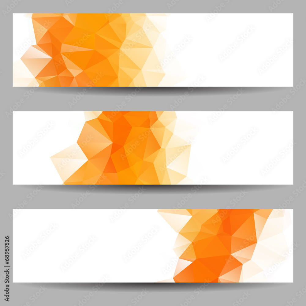 Set of banners with abstract triangles