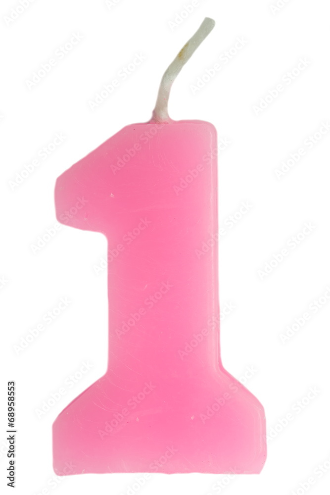 Birthday candle number isolated on a white background Birthday candle number isolated on a white background