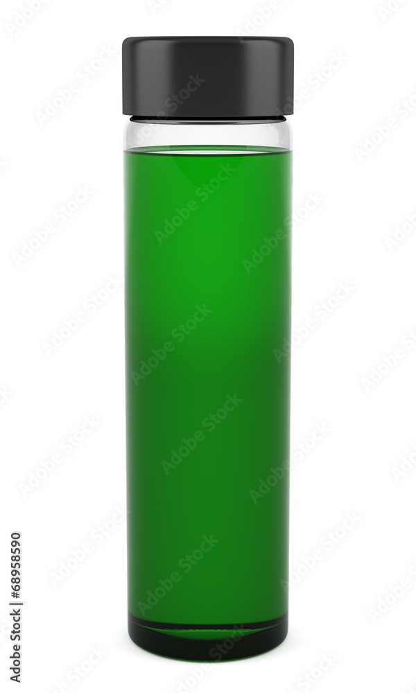 transparent shampoo bottle isolated on white background