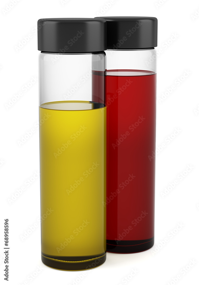 two transparent shampoo bottles isolated on white background two transparent shampoo bottles isolated on white background