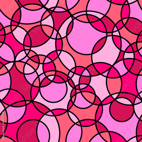 Seamless pattern with pink circles