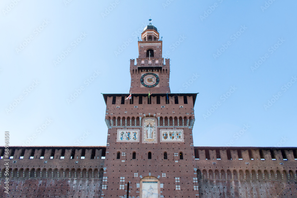 Sforzesco Castle,Castello Sforzeso in Milan,Italy.landmark.