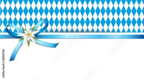 Oktoberfest -Karte mit Schleife u. Edelweiss
