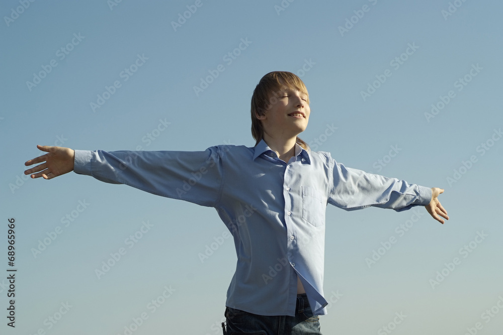 Lovely boy posing outdoors Lovely boy posing outdoors