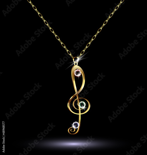 pendant with a treble clef