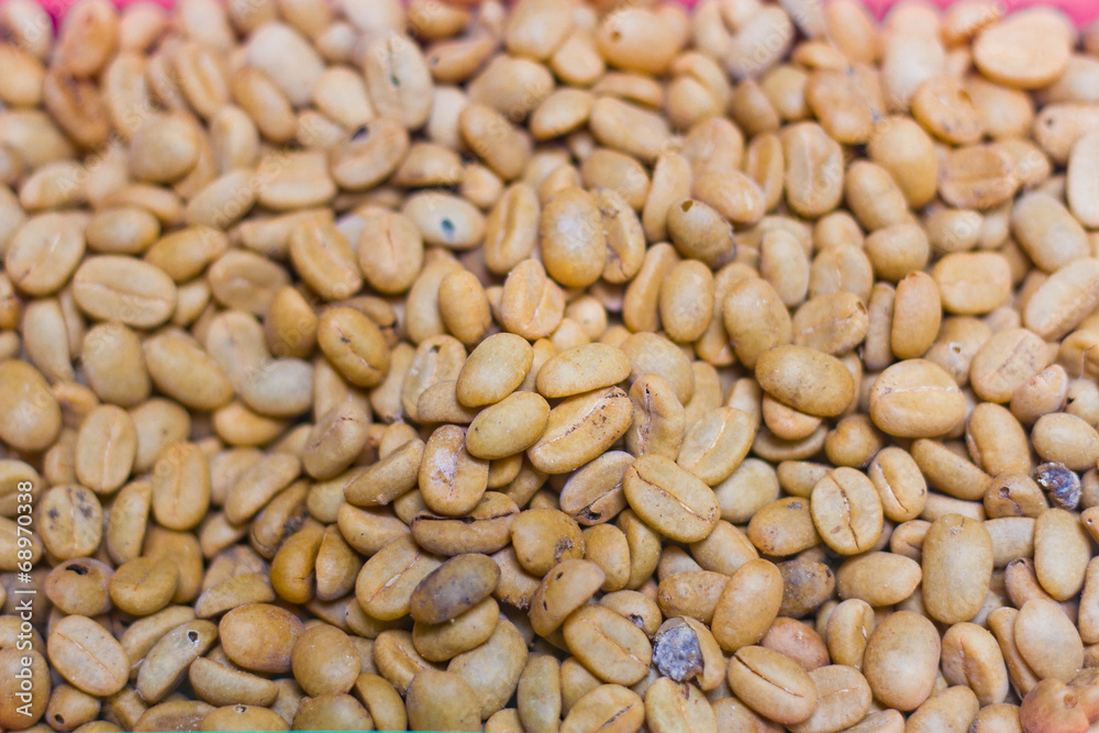 Balinese coffee beans closed up Balinese coffee beans closed up