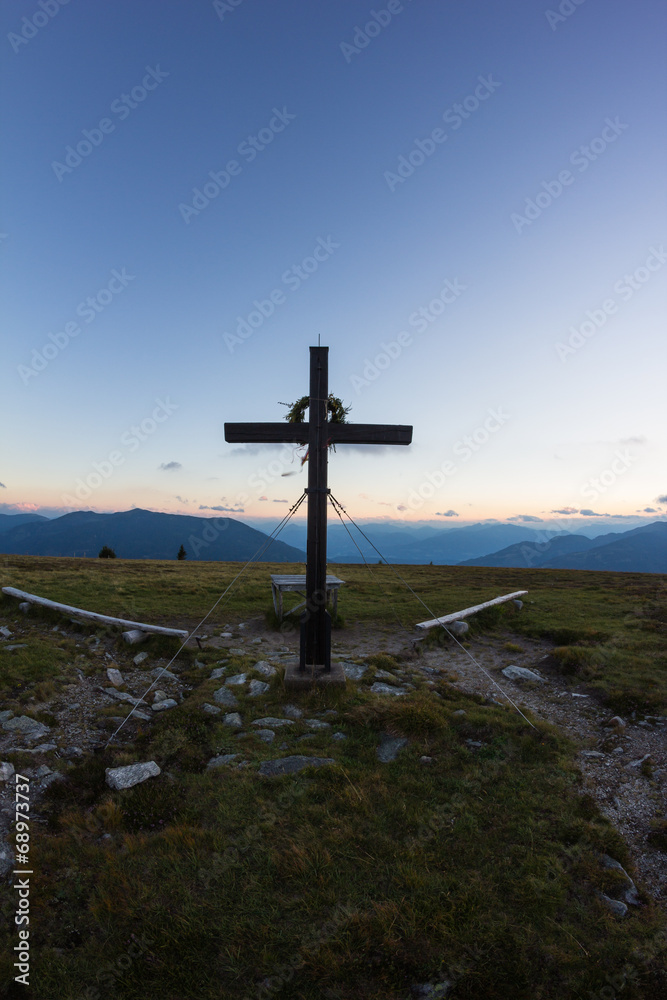 Blue Hour Summit Cross Mount Priedröf Blue Hour Summit Cross Mount Priedröf