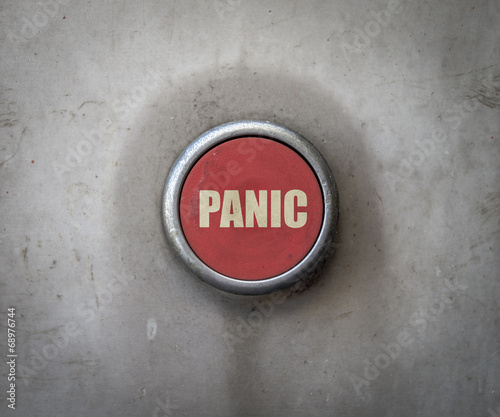 Retro Red Industrial Panic Button photo