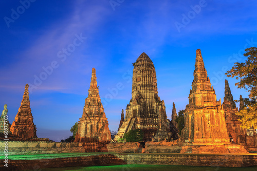 Wat Chaiwattanaram at Ayutthaya Historical Park Thailand © Noppasinw