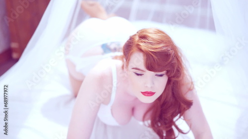 Sexy beautiful young redhead woman