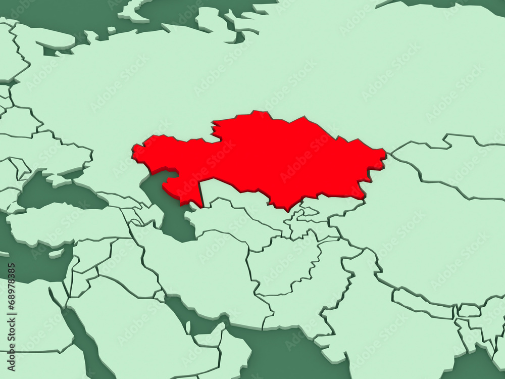 Fototapeta premium Map of worlds. Kazakhstan.