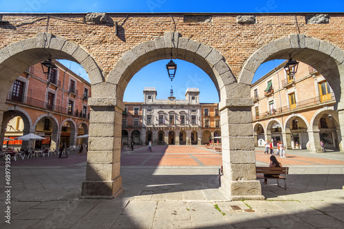 Plaza Mayor(main square) in Avila, Castilla y Leon, Spain