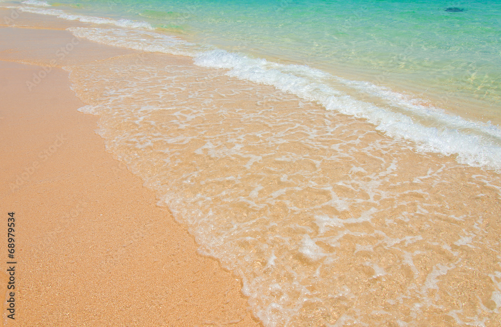 wave of sea on the sandy beach