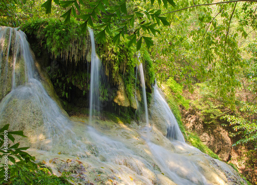 Waterfall in Deep forest at Erawan waterfall National Park
