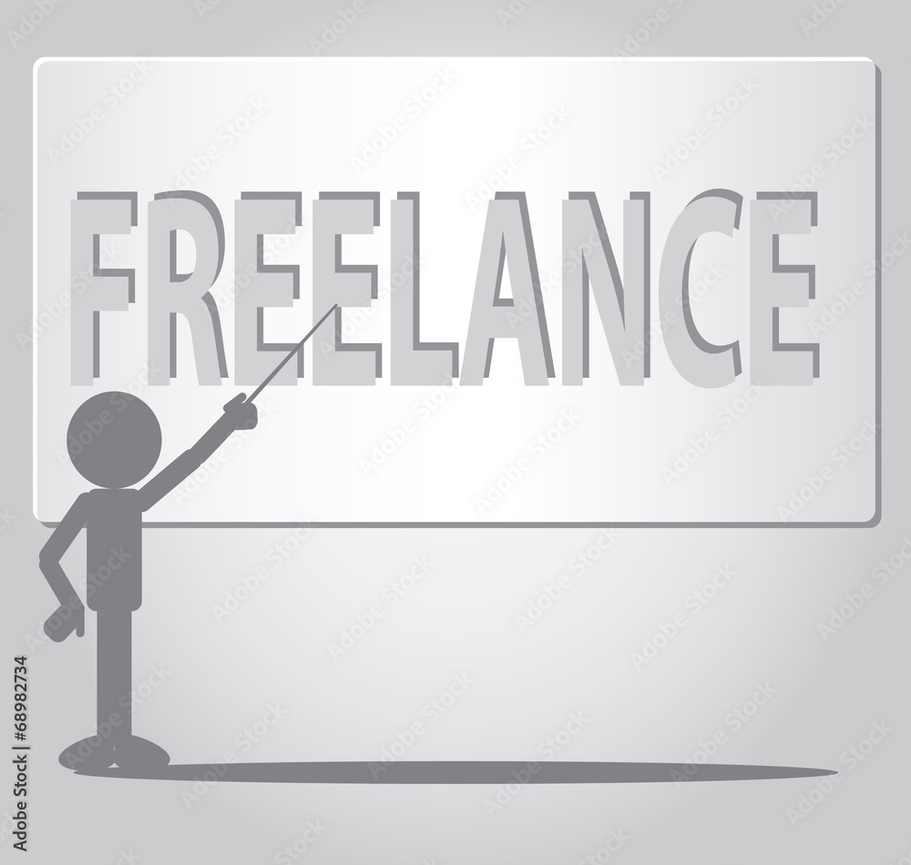 Flat Man Freelance Concept Flat Man Freelance Concept