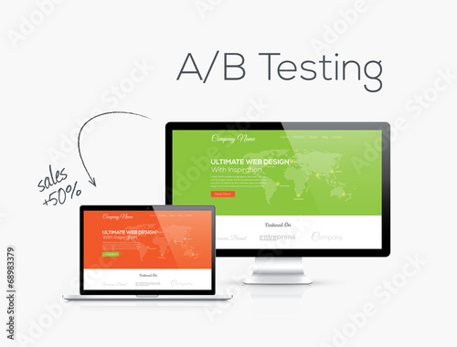 A/B testing optimization in website design vector illustration