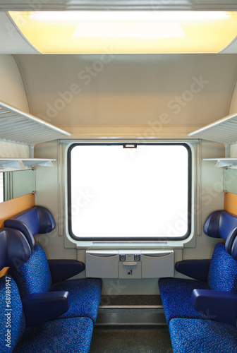 Interior of train and blank window