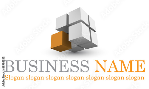 Logo cubique orange photo
