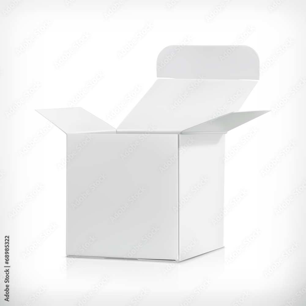 © Natis - White carton box, vector illustration