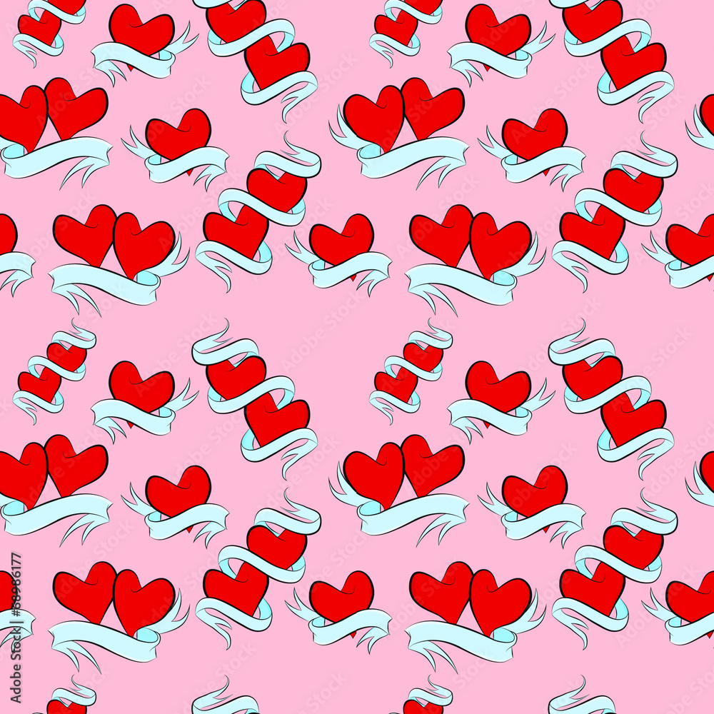 Seamless stylish pattern with hearts Seamless stylish pattern with hearts