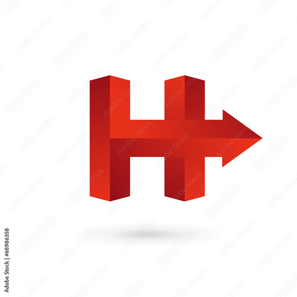 Obraz premium Letter H arrow logo icon design template elements