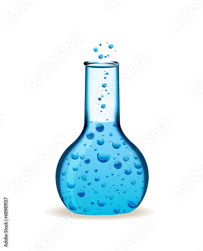 Chemistry flask isolated on white background