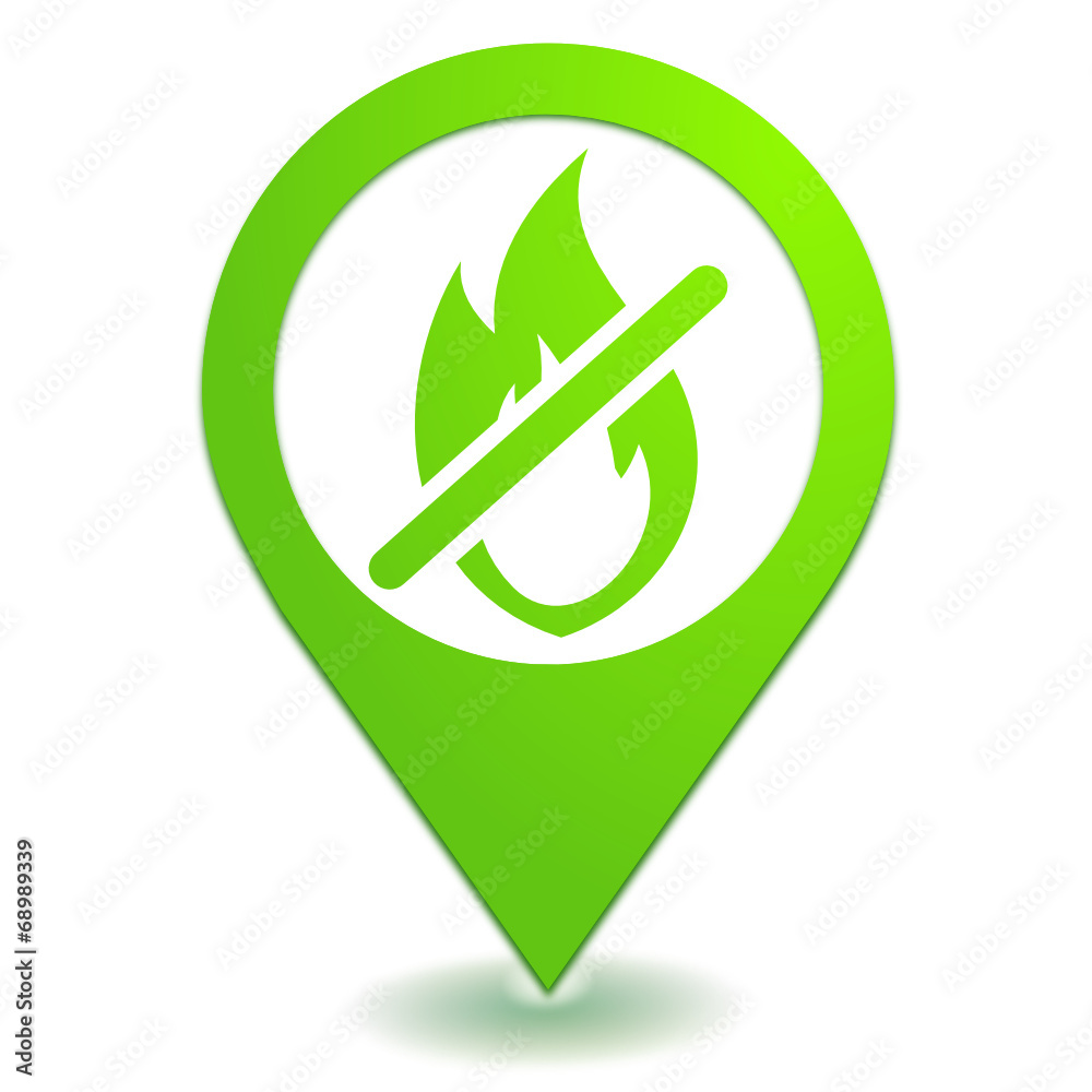 feu interdit sur symbole localisation vert