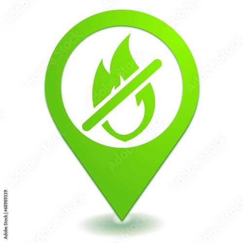 feu interdit sur symbole localisation vert photo