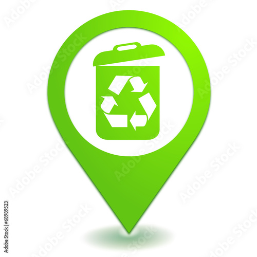 recyclage poubelle sur symbole localisation vert