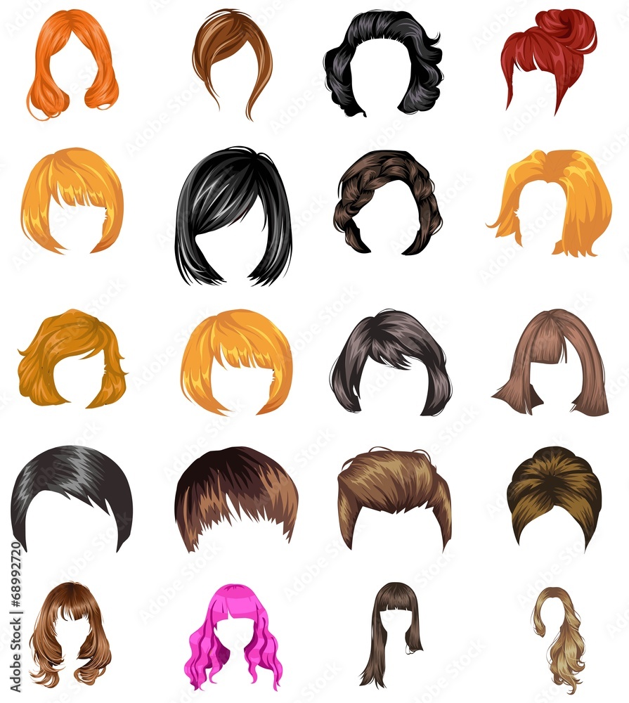 Hair styles collection vector Stock Vector | Adobe Stock