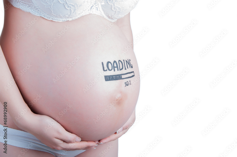 Pregnant belly with