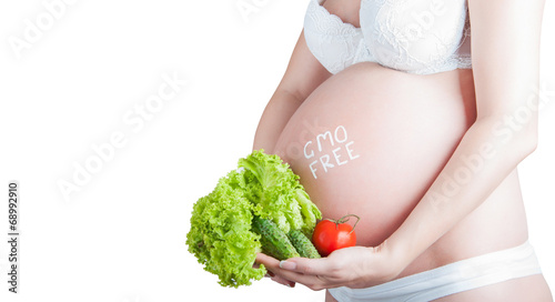 Obraz na płótnie Pregnant belly with
