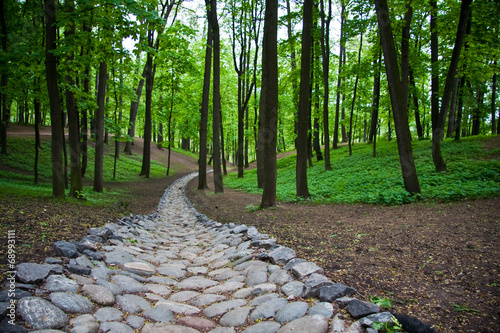 Stone path in the Tsaritsyno park in Moscow, Russia photo