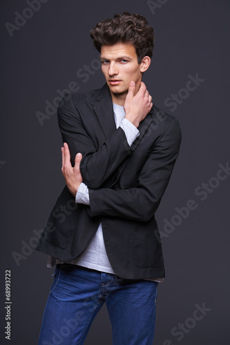 Fashion model with modern haircut