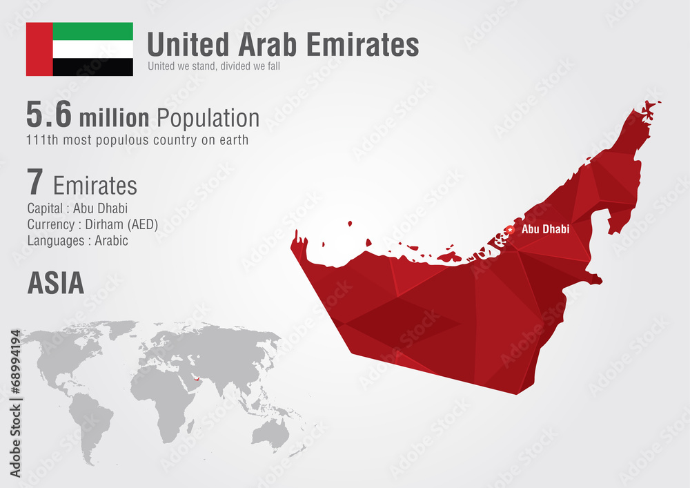UAE United Arab Emirates world map with a pixel diamond texture. Stock  Vector | Adobe Stock