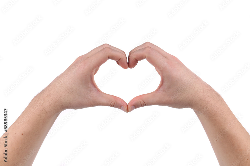 Male hands in the form of heart. Male hands in the form of heart.